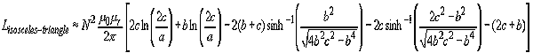 formula for isosceles triangle loop